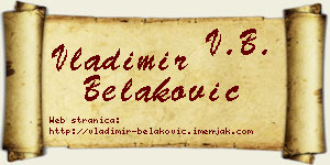 Vladimir Belaković vizit kartica